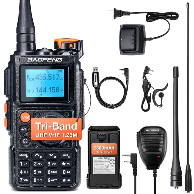 Radioaficionado portátil Walkie-Talkie BAOFENG K6 de triple banda, 5 W