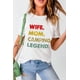 thumbnail image 1 of ABPHQTO Camiseta blanca de manga corta WIFE MOM CAMPING LEGEND para mujer, 1 of 5