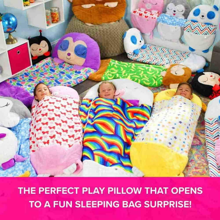 Happy Nappers Large Game Pillow And Sleeping Bag, Fun One Piece Kids  Pajamas Sleeping Bags, For Surprise Kids (White,L) 