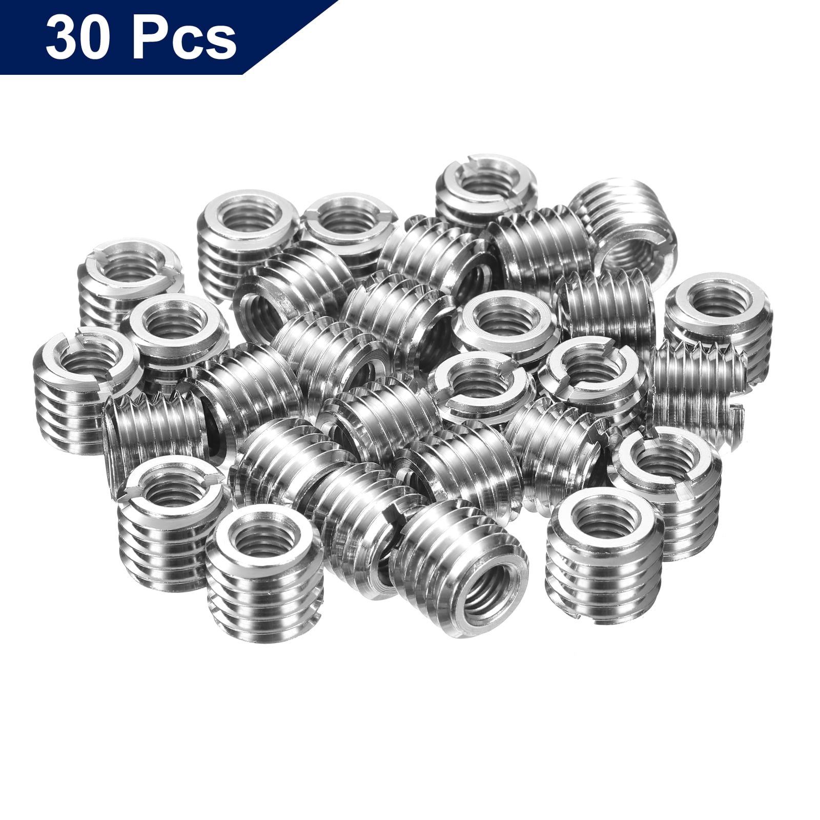 30Pcs Threaded Insert, Stainless Steel M14*2 Male to M8*1.25 Female 12mm Long