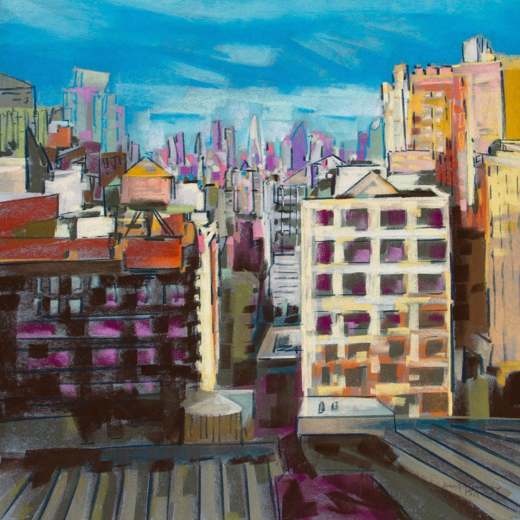 "Towards the Freedom Tower" Painting Print on Wrapped Canvas
