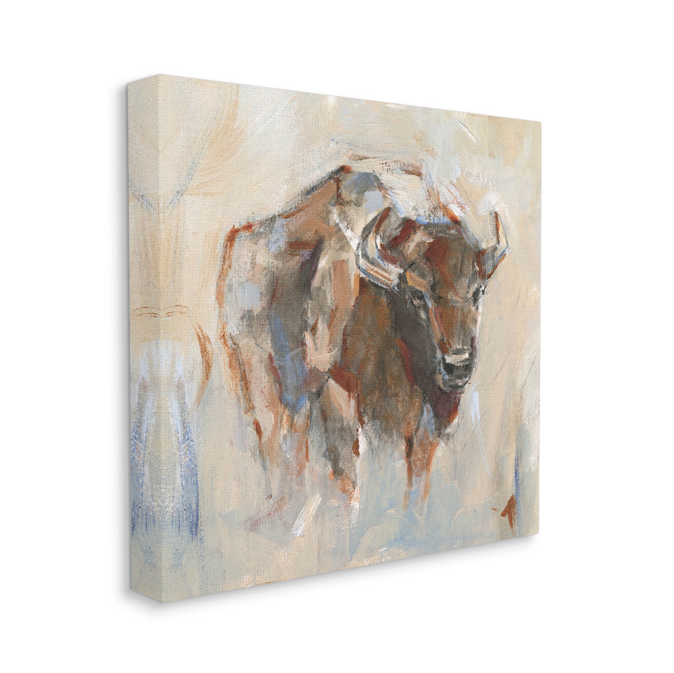 Stupell Industries Country Bison Abstract Brush Strokes Painting Gallery Wrapped Canvas Print Wall Art, Design by Ethan Harper
