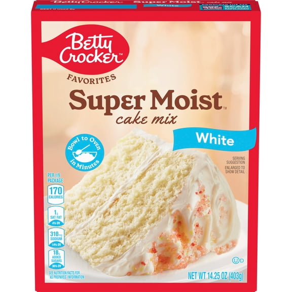 Pack Of 3 Betty Crocker Super Moist White Cake Mix, 14.25 oz (Package May Vary)