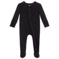 thumbnail image 1 of Pijama Footie Posh Peanut para recién nacido con guantes plegables negros, 1 of 7