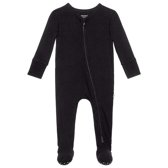 Pijama Footie Posh Peanut para recién nacido con guantes plegables negros