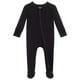 thumbnail image 1 of Pijama Footie Posh Peanut para recién nacido con guantes plegables negros, 1 of 7