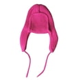 thumbnail image 6 of XIAOCHA Rib‑Knit Earflap Beanie for Women Solid Outdoor Fall‑Winter Headwrap,Red, 6 of 7
