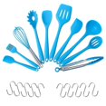 thumbnail image 1 of 20 pcs Silicone Kitchen Utensils,Cooking Tool Set Heat Resistant Silicone Kitchenware, Non-Stick Kitchen Baking Tools 10 Sets + 10 S Hooks - blue, 1 of 3