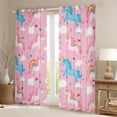 thumbnail image 2 of Feelyou Cute Unicorn Teen Blackout Curtains Set of 2 (52x84 Each), Dreamy Cloud Rainbow Window Curtains, Fairy Tale Princess Curtains and Drapes, Living Room Curtains Decor, 2 of 6