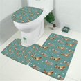 thumbnail image 2 of Chihuahua and Footprints Bathroom Rugs Sets 3 Piece,Toilet Cover Set,Absorbent Non Slip Bathroom Mats Sets with U-Shaped Contour Rug Toilet Rug Set, 2 of 5