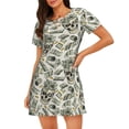 thumbnail image 1 of Easygdp Skull with Cash Camisón de manga corta para mujer, informal, estampado, 1 of 6