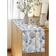 thumbnail image 2 of Marine Life Ocean Shell Coral Starfish Table Runner 13x60in Non-Slip Cotton Linen Table Runners, Vintage Wooden Plank Dresser Scarves TableRunner for Dinner Kitchen Dining Wedding Party, 2 of 9