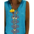 thumbnail image 3 of FASHIONWT Women Vintage Boho Sleeveless V-Neck Knee Length Printed Sun Dress, 3 of 4