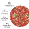 thumbnail image 4 of Kll Round Shape Drink Coasters Set Of 4,Pu Leather Absorbent Coasters Set Decorative Coffee Cup Coasters Housewarming Gift For Home Decor-Strawberry, 4 of 9
