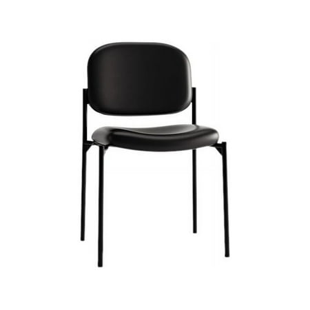 UPC: 0782986472216 | basyx VL606 Series Stacking Armless Guest Reception Waiting Room Chair  Black Leather