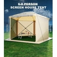 thumbnail image 3 of Trilenars 12x12 Ft 6 Sided Screen House Pop,Pop up Gazebo Screen Tent Up Canopy Tent with Mesh Windows,Wind Cloths,Mosquito Netting Quick Set Screened In Gazebo for Outdoor Camping Backyard,Gray, 3 of 8