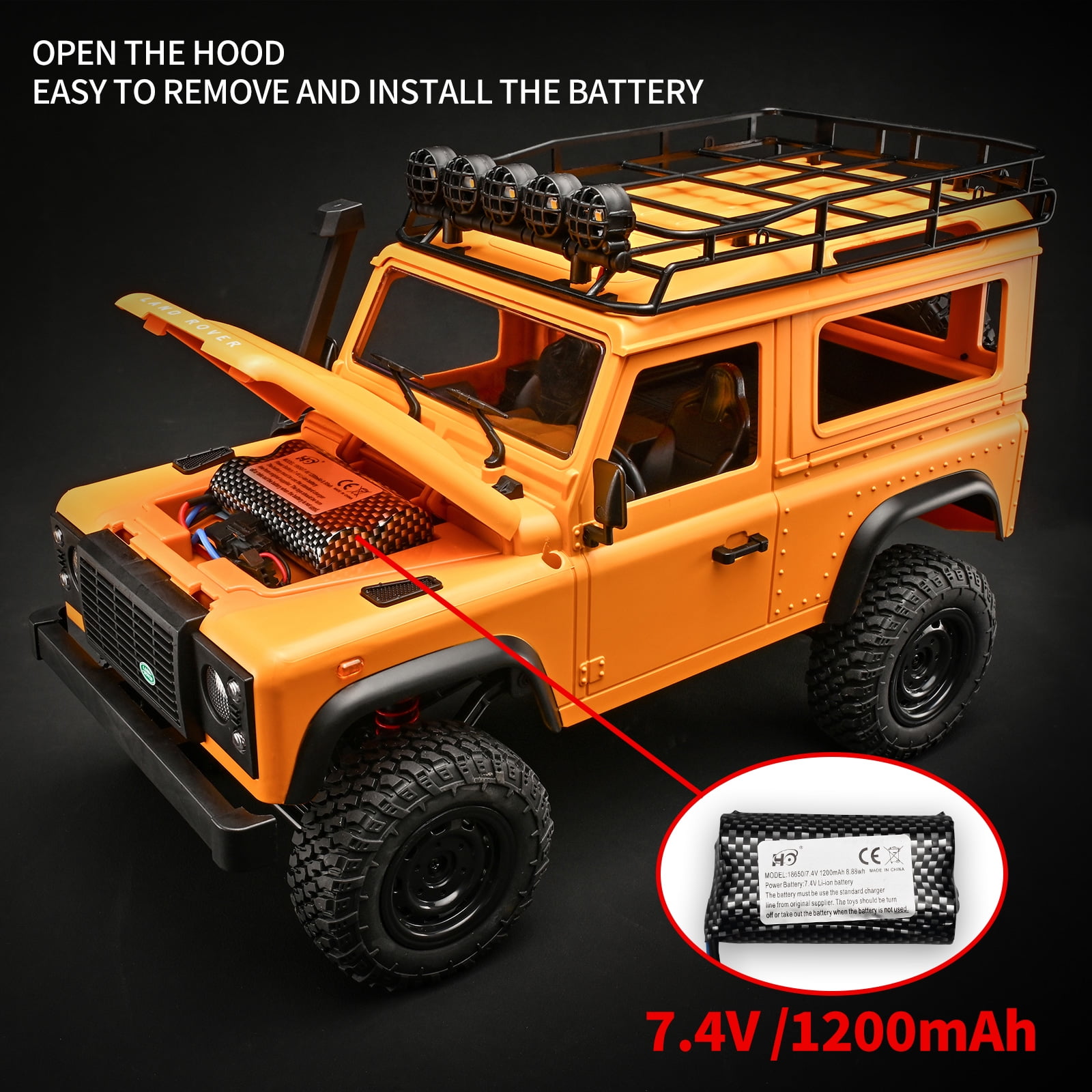 Anmyjuly 1/12 Scale Land Rover RC Rock Crawler - 4x4 RTR Off-Road Truck w/ Upgraded Chassis, 280 Motor & Proportional Control (2025 Hobby Grade Adult Toy)