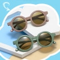 thumbnail image 4 of Wutalume Retro Style Kids Sunglasses with Thick Round Frame, Resin and PC Materials UV Protection Sun Glasses, Durable and Fashionable Eyewear for Kids Outdoor and Travel,Green, 4 of 5
