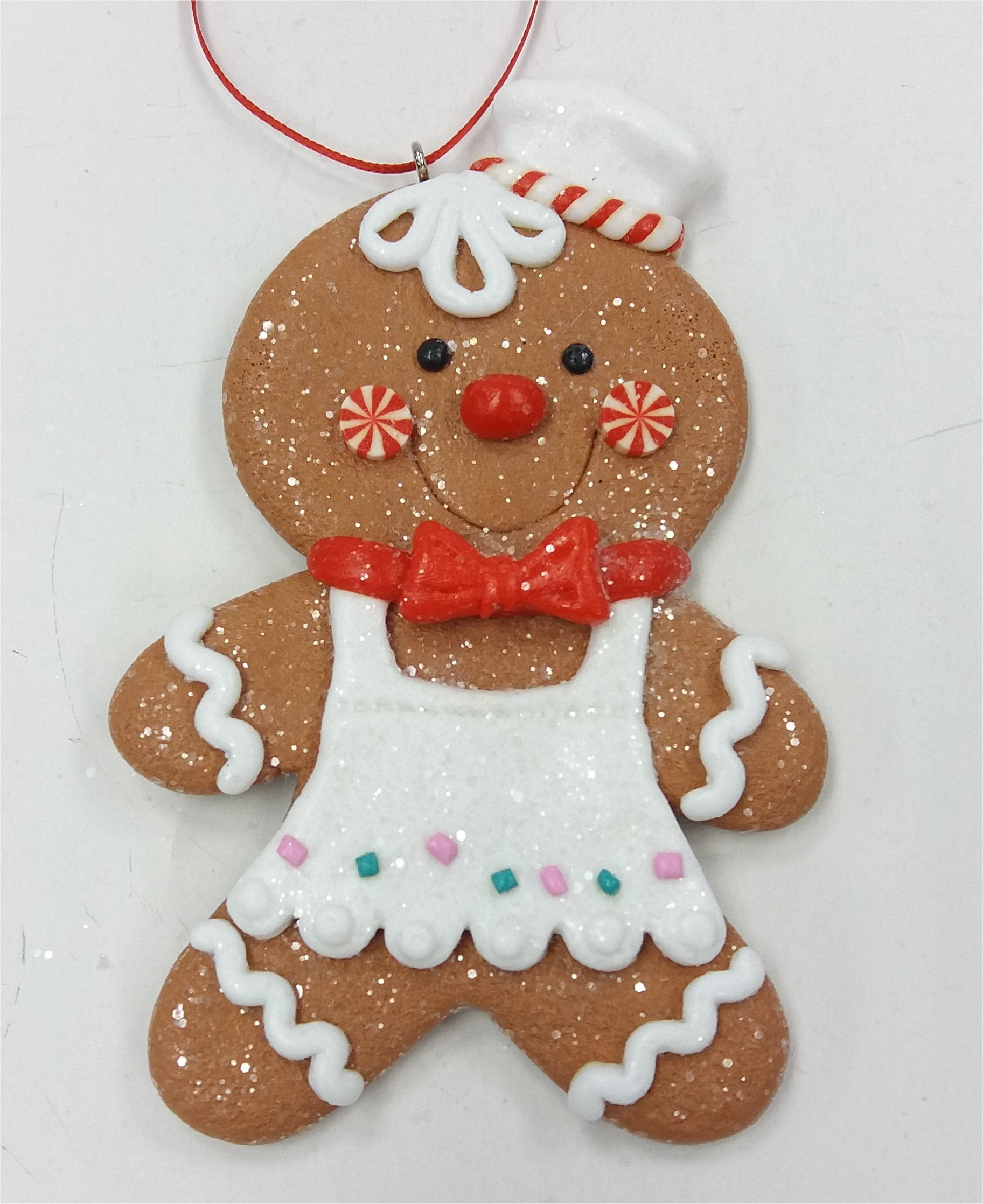 Holiday Time Gingerbread Girl With Chef Hat Ornament, 4.25"