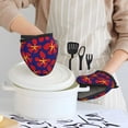 thumbnail image 6 of Pofeuu Red Floral Print Thickened Mini Silicone Oven Mitts Heat Resistant, Rubber Oven Mitt Gloves, Finger Pinch Grips, Pot Holder, Silicone Potholder, 6 of 7