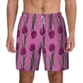 thumbnail image 2 of Picia Tulips Flowers pattern Mens Swim Trunks with Compression Liner Stretch Beach Shorts Quick Dry with Zipper Pockets No-Chafing Board Shorts-X-Large, 2 of 9