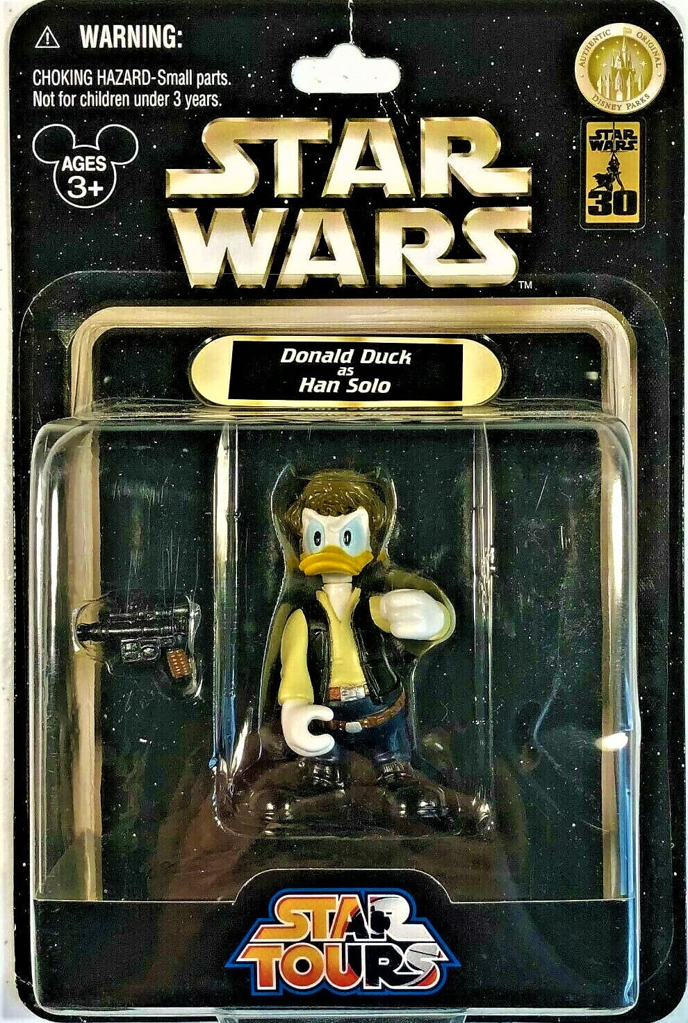 STAR WARS STAR TOURS DONALD DUCK AS HAN SOLO DISNEY EXCLUSIVE NEW IN BOX