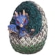 thumbnail image 1 of Figuras de animales de jardín con forma de huevo de dragón de resina, interesantes, decorativas, bonitas y vívidas, para sala de estar, dragón azul, 1 of 14