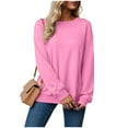 thumbnail image 7 of Godom Sweatshirts for Women Solid Color Crewneck Long Sleeve Oversized Pullover Tops Casual Fall Outfits Fashion Sweatshirt, 7 of 7