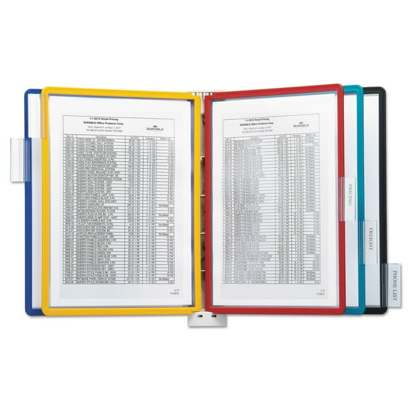 Durable 576200 VARIO 5 Panels 10 Pockets Magnetic Wall Reference System - Assorted Borders