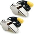 thumbnail image 1 of 2-Pack Stainless Steel Sport Whistle with Lanyard, 1 of 5