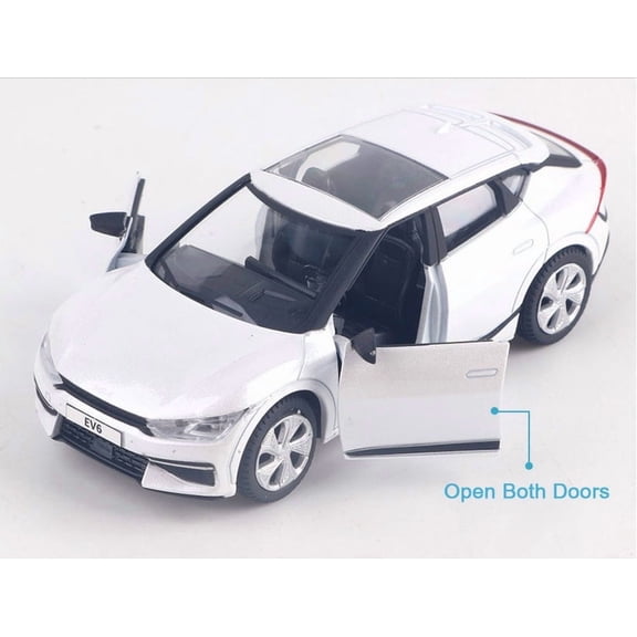 KIA Motors Car EV6 Mini Diecast 1:38 Scale Miniature Display Toy White Pearl Color