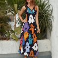 thumbnail image 4 of Halloween Ghosts Horror Pumpkin Sleeveless Dress Female Clothing Dress Women Summer 2025 Dress, 4 of 7