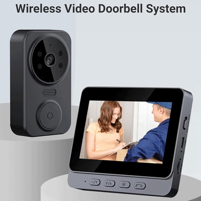 Video Timbre Noche HD Cámara USB C 2,4 GHz 2 Vías de Voz 1080P Gran Angular Lente Video Timbre para Casa Apartamento