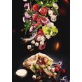 thumbnail image 3 of Deliciosa comida, rollitos de primavera, sabroso kebab, comida voladora, tazón de pollo a la naranja, póster, lienzo, pintura, arte de pared, decoración del hogar, 3 of 5