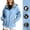 *Blue, variant on Women's Hooded Cinch Waist Windbreaker Jacket, Lightweight Outdoor Coat with Pockets Black,Women's Plus M