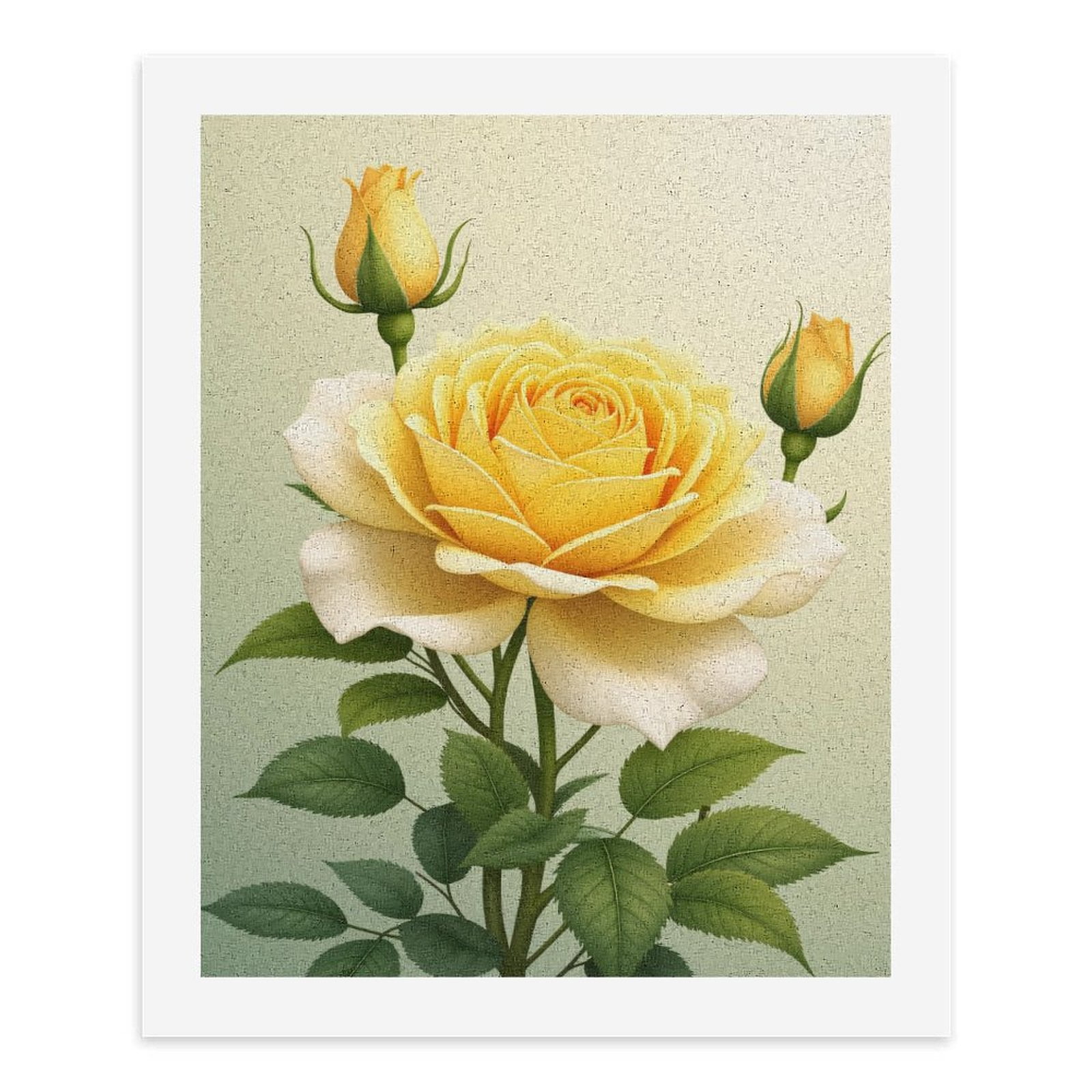 Paint By Numbers Kit for Adults Beginner - DIY Yellow Rose Blooms With Buds Canvas Painting Kits for Adults, Frameless Paint By Number for Adults for Home Wall Decor 16x20 Inch