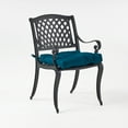 thumbnail image 4 of Brody Outdoor Cast Aluminum Dining Chair with Cushion, Set of 2, Antique Matte Black, Dark Teal, 4 of 6