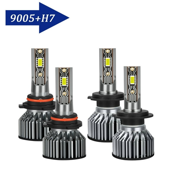 HMCYCI 4X 9005 H7 LED Headlight High Low Beam Combo Kit For Mazda CX-7 2007-2012