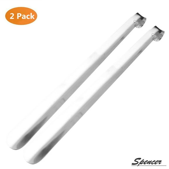 Spencer 2 Pack 20.5 inch Extra Long Handled Metal Shoe Horn Heavy Duty Shoe Helper Shoe Spoon for Seniors