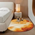 thumbnail image 2 of Burnt Orange Ombre Clouds Round Area Rug 7Ft Washable Circle Rugs for Dorm Laundry Room, Modern Abstract Gradient Cloud Non-Slip Carpet Floor Mats Indoor Outdoor Carpet Runner Aesthetic Home Decor, 2 of 8