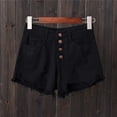 thumbnail image 2 of JJHGVB Denim Jean Shorts Jean Shorts Wide Leg Jeans Shorts Casual Summer Jean Jean Shorts for Women Denim Shorts Shorts with Pocket Denim Shorts with Pocket Thin Jeans Shorts High Rise Black L, 2 of 4