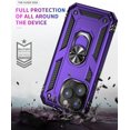 thumbnail image 5 of iPhone 14 Pro Phone Case, Extreme Protection Military Armor Dual Layer Protective Ring Kickstand Purple, 5 of 15