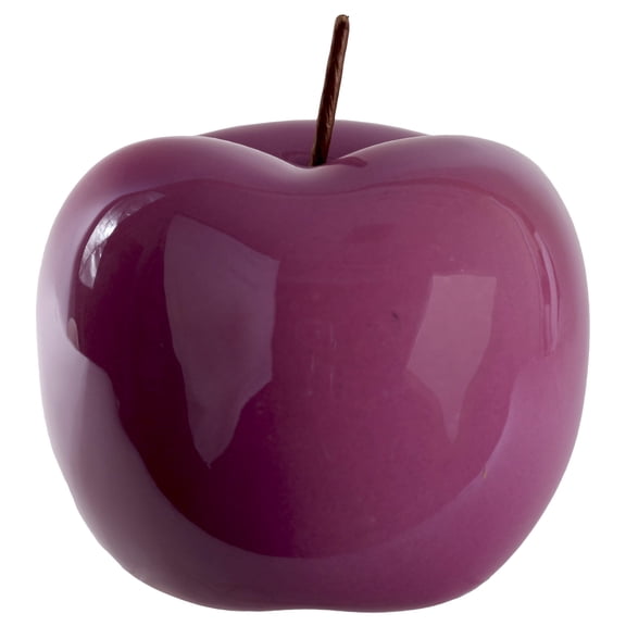 Sorrel Pearlescent Apple Decor – Decorative Ceramic Apple Figurine, Modern Home Table Decor, Glossy Finish Accent for Living Room, Office & Shelf Decoration (Large, Orchid)