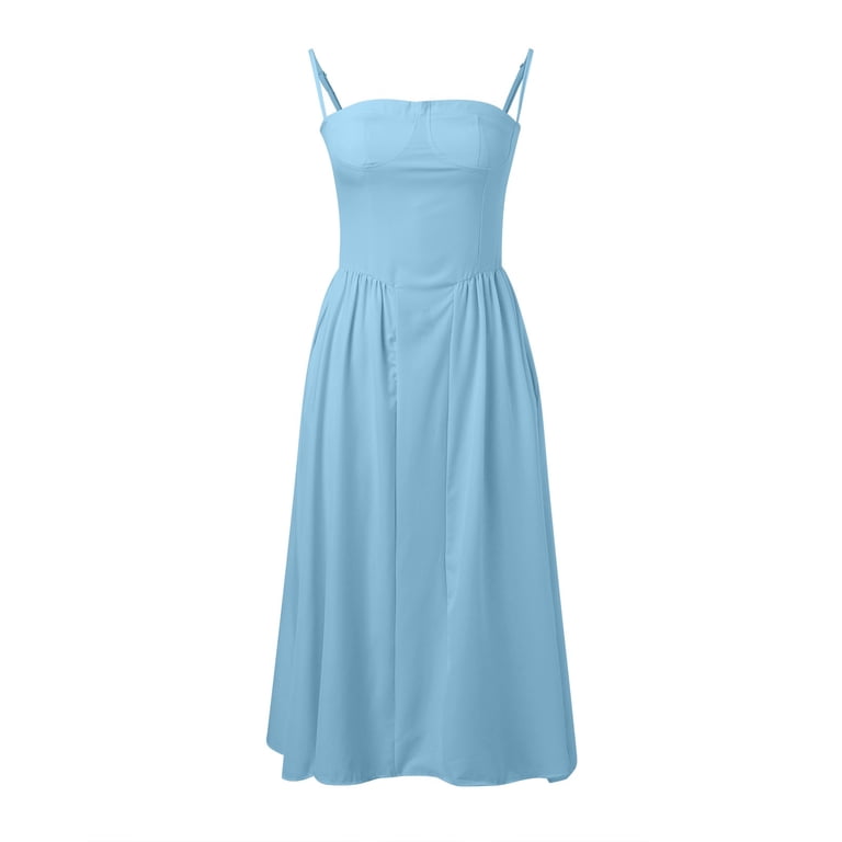 Women's Sleeveless Backless Bandage Dress - Solid Color A-Line Maxi Dress,  Polyester Party Beach Wear - Walmart.com