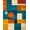 Orange, Pattern 3, variant on ODIKA 4'x6' Machine Washable Non-Slip Area Rug, Modern Artistic Geometric Blue High Traffic Rug, Blue, 132214
