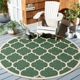 thumbnail image 2 of Safavieh Courtyard Alyssa Geometric Indoor/Outdoor Area Rug, Dark Green/Beige, 6'7" x 6'7" Round, 2 of 9