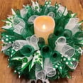 thumbnail image 4 of 4 Roll St. 's Day Mesh Ribbon, Green White Wired Edge Ribbon 10 Inch x 30 Feet Mesh Ribbon, 4 of 6