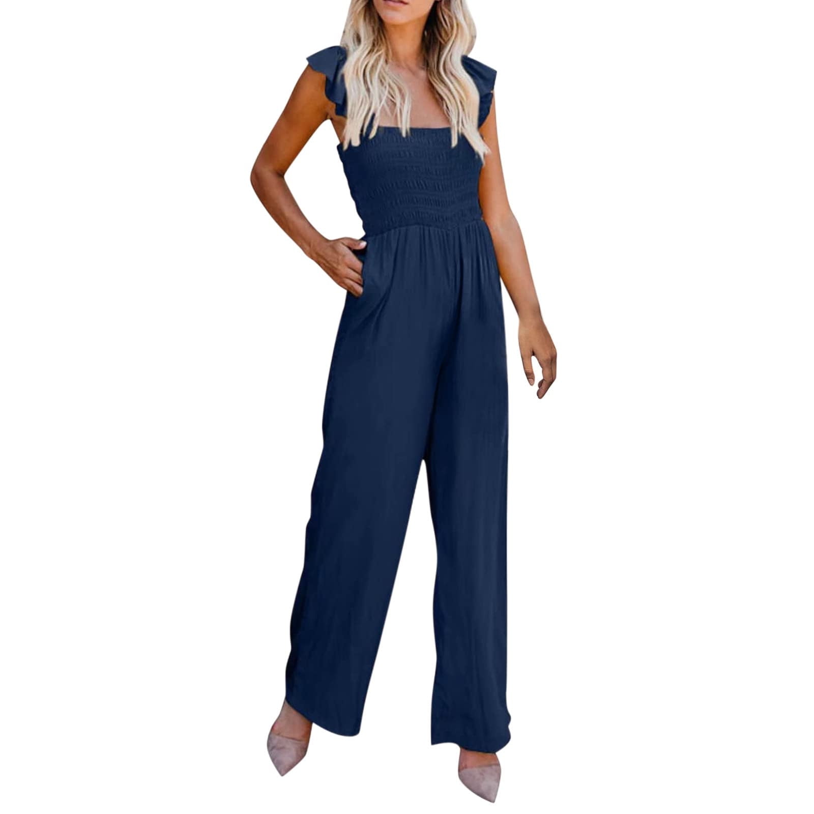 Em & Shi Cotton Ocean Patch Jumpsuit in Blue Womens Clothing Jumpsuits and rompers Full-length jumpsuits and rompers 