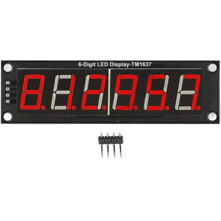 

FENGDigital Tube Display Module LED 6 Digit 7 Segment 0.56in TM1637 Drive Chip Red Accessory-240810