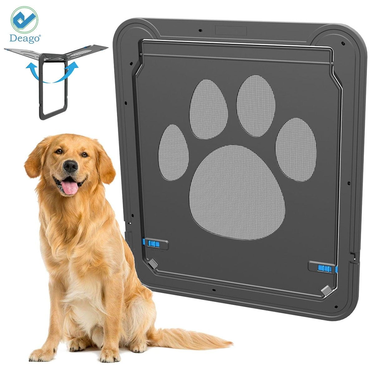 Deago Dog Screen Door, Inside Door Flap 12x14x0.4 Inch, Lockable Pet